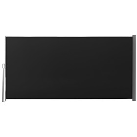 Outsunny 10' x 5' Retractable Awning for Patio, Privacy Screen , Sun Shade and Wind Fence, Black