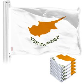 5 Pack Cyprus Cypriot Flag 3x5 Ft Printed 150D Polyester Country Flag Indoor Outdoor Vibrant Colors Brass Grommets Thicker and More Durable Than