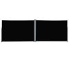 Outsunny Patio Retractable Double Side Awning, Folding Privacy Screen Fence, Garden Outdoor Sun Shade Wind Screen, Indoor Room Divider, Black