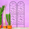 2 Pack Metal Garden Trellis 71" x 19.7" Rustproof Trellis for Climbing Plants Outdoor Flower Support Bird Deco Black