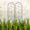 2 Pack Metal Garden Trellis 86.7" x 19.7" Rustproof Trellis for Climbing Plants Outdoor Flower Support Bird Deco Black