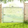 Outsunny Garden Gate Chain Link Fence Gate, Galvanized Steel Garden Door for Yard Entrance Way, 47.2" x 70.9", Silver