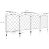 Outsunny 4-Panel Circle Design Metal Yard Fencing: Decorative Garden and Flower Bed Barrier|