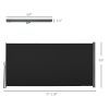 Outsunny 10' x 5' Retractable Awning for Patio, Privacy Screen , Sun Shade and Wind Fence, Black