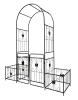 Metal Garden Arch with Gate 79.5'' Wide x 86.6'' High Climbing Plants Support Rose Arch Outdoor Black