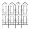 4 Pack Metal Garden Trellis 86.7" x 19.7" Rustproof Trellis for Climbing Plants Outdoor Flower Support Black