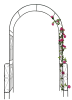 Metal Garden Arch W55'' x H94.5'' Garden Arbor Trellis Climbing Plants Support Rose Arch Outdoor Arch Black