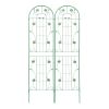 2 Pack Metal Garden Trellis 86.7" x 19.7" Rustproof Trellis for Climbing Plants Outdoor Flower Support Green